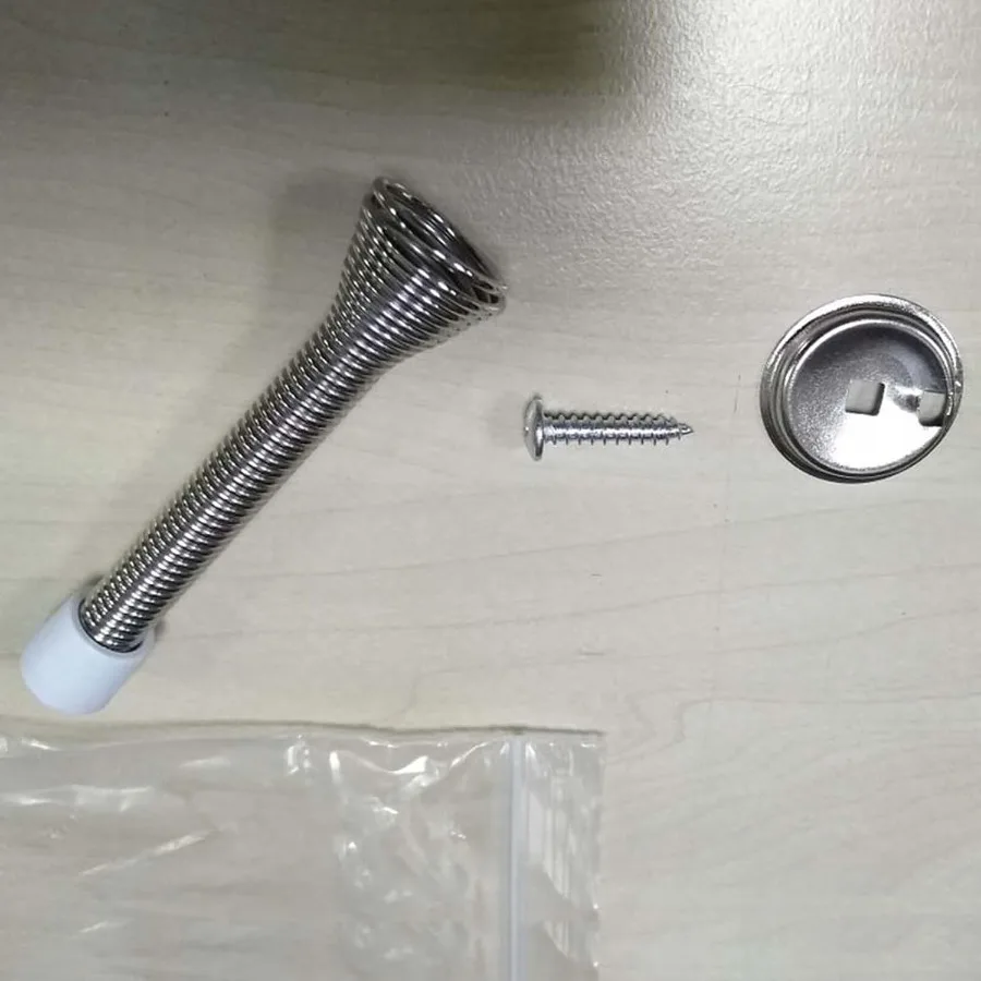 12개 스프링 도어 스톱 고강도 도어 스토퍼 고무 범퍼 벽걸이형 스프링 도어스톱 벽용 블랙