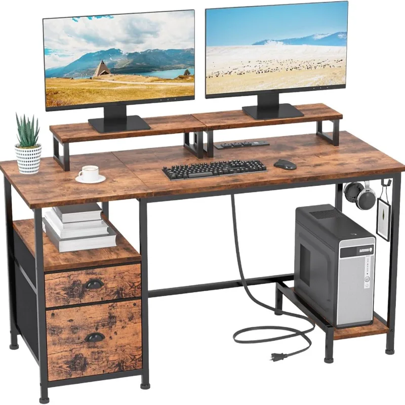 Household multi-function desktop computer table Modern simple floor-to-ceiling storage writing desk