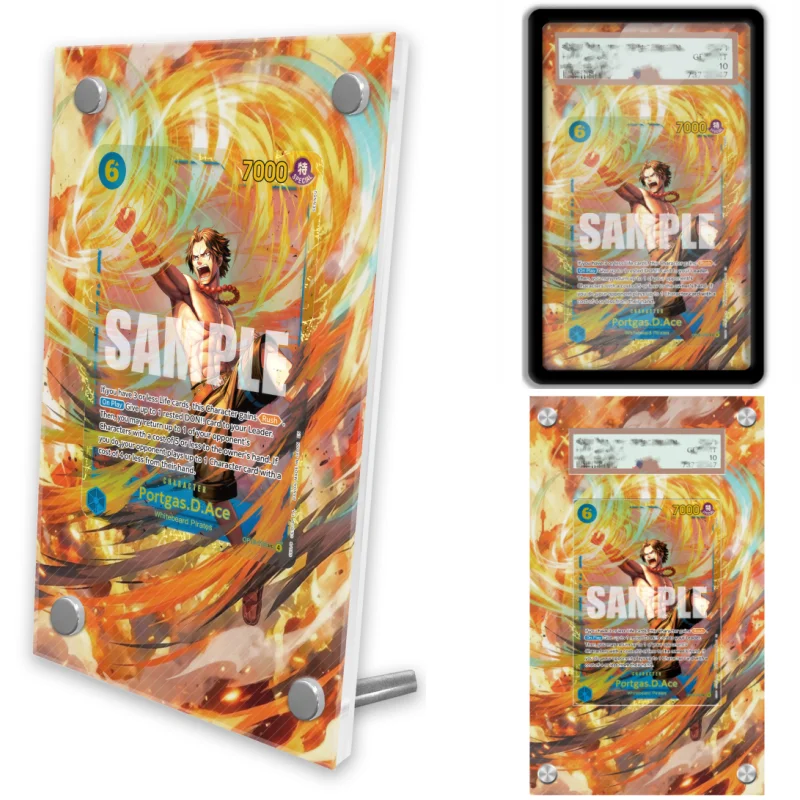 Anime Art Display for ONE PIECE Ace Whitebeard Pirates Anime Games Expand Art Acrylic Protective Case Keychain Evaluation Level
