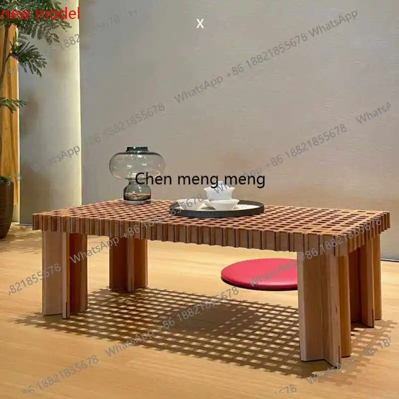 

Medieval pure solid wood coffee table is simple, tea table, square corner table in the living room