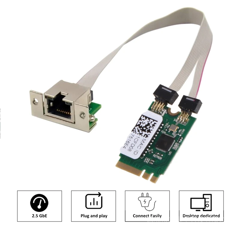 M.2 um e chave gigabit ethernet placa de rede para intel rtl8125b rj45 lan adaptador 10/100/1000mbps