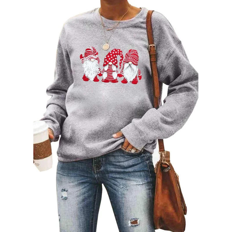 

Merry Christmas plus size women's sports shirt dwarf sports shirt cute long sleeved pullover