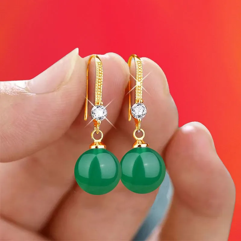 Pendientes de perlas de imitación de gota de agua para mujer, aretes ovalados redondos rojos y blancos, joyería de boda, regalos de cumpleaños, 2023