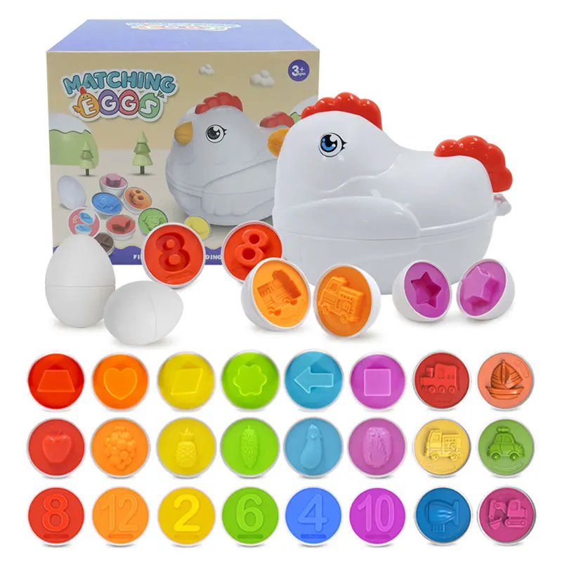 Montessori Baby Learning Children Toys Shape Matching Sorters Puzzle Game Color Learning Eggs Educational Toys For 3-6 Years Old