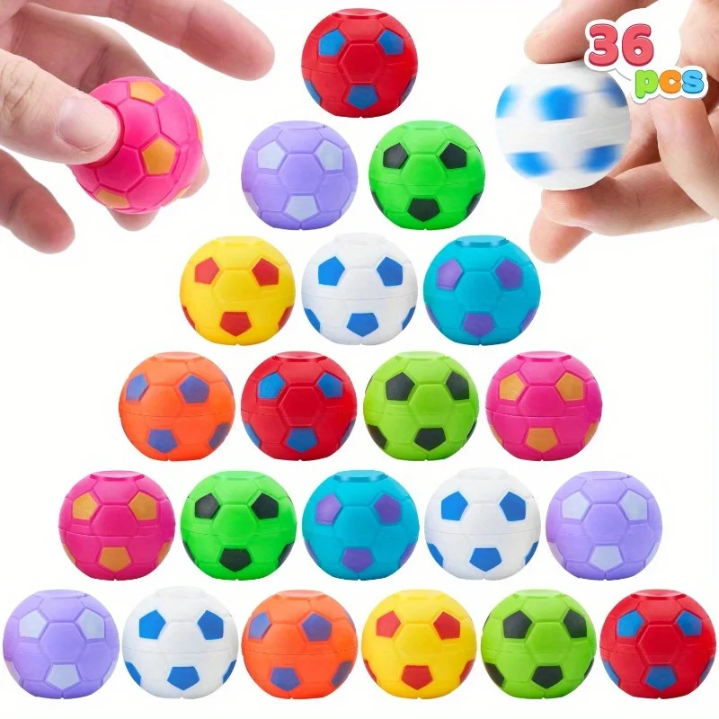 

36 Pack Soccer Party Favors for Kids Fidget Spinners Balls Fidget Toys Bulk Goodie Bags Stuffers Treasure Box Toys for Classroom