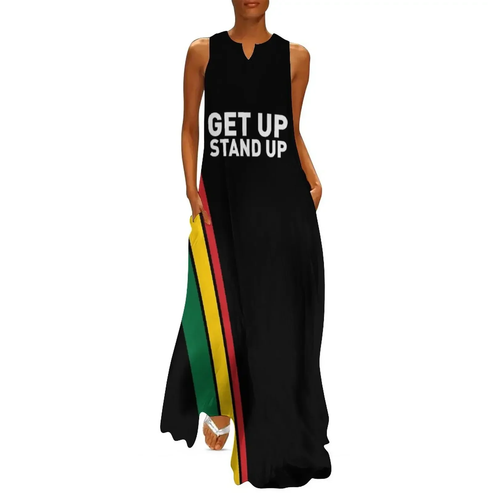 

Get up Stand up / Reggae rasta vibrations Long Dress Women's skirt clothing women summer 2025 Dress