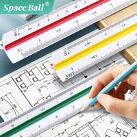 Space Ball Multi-functional Triangular Ruler Student Stationery 12.5/30cm Drafting Tool Scale Ruler Architect Technical Ruler