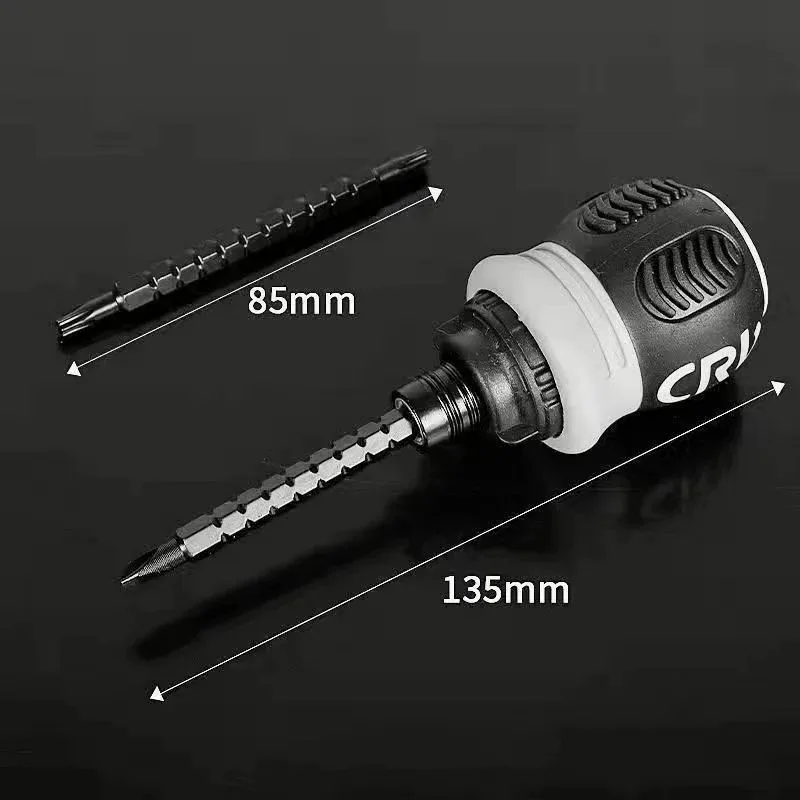 High Hardness Ratchet Screwdriver Set Short Shaped Radish Head Labor-saving Multi-functional Dual-purpose image 5