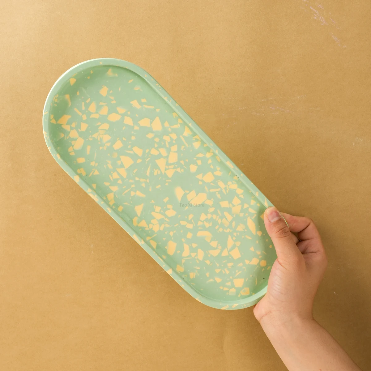 Concrete Oval Tray Silicone Mold DIY Coaster Crafts Making Plaster Resin Jewelry Storage Plate Casting Molds Home Deco Vase Base view 3