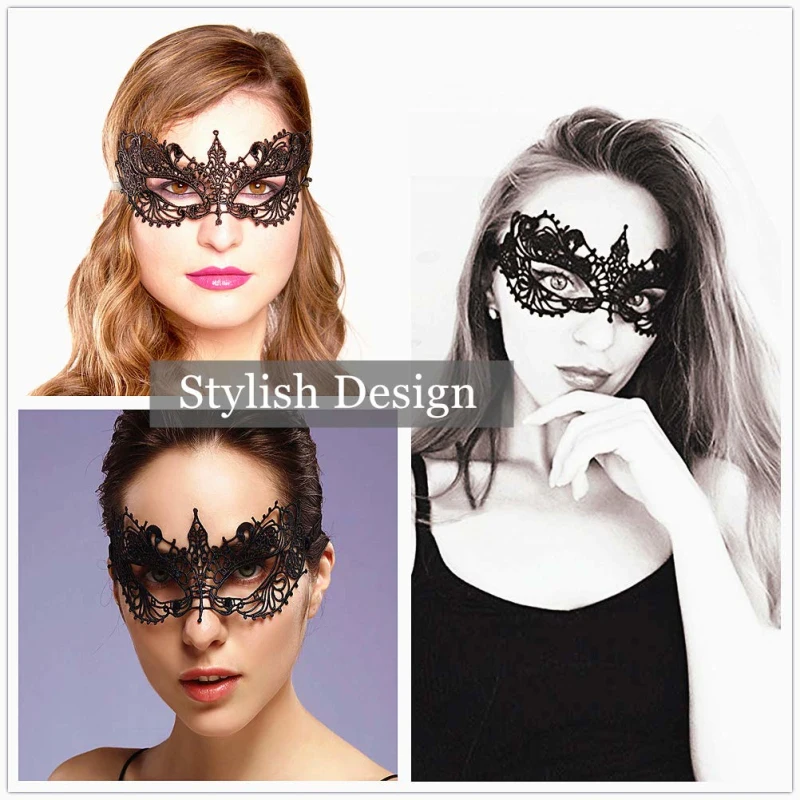 Women Hollow Lace Masquerade Face Mask Eye Masquerade Half Face Sexy Bar Blindfolds Halloween Cosplay Prom Party Props