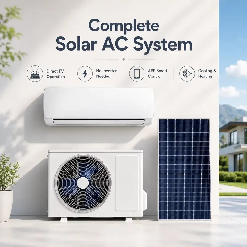 18000BTU 48V DC Solar Air Conditioner Split Type 100 Percent Solar Powered AC Unit with CE Certificate