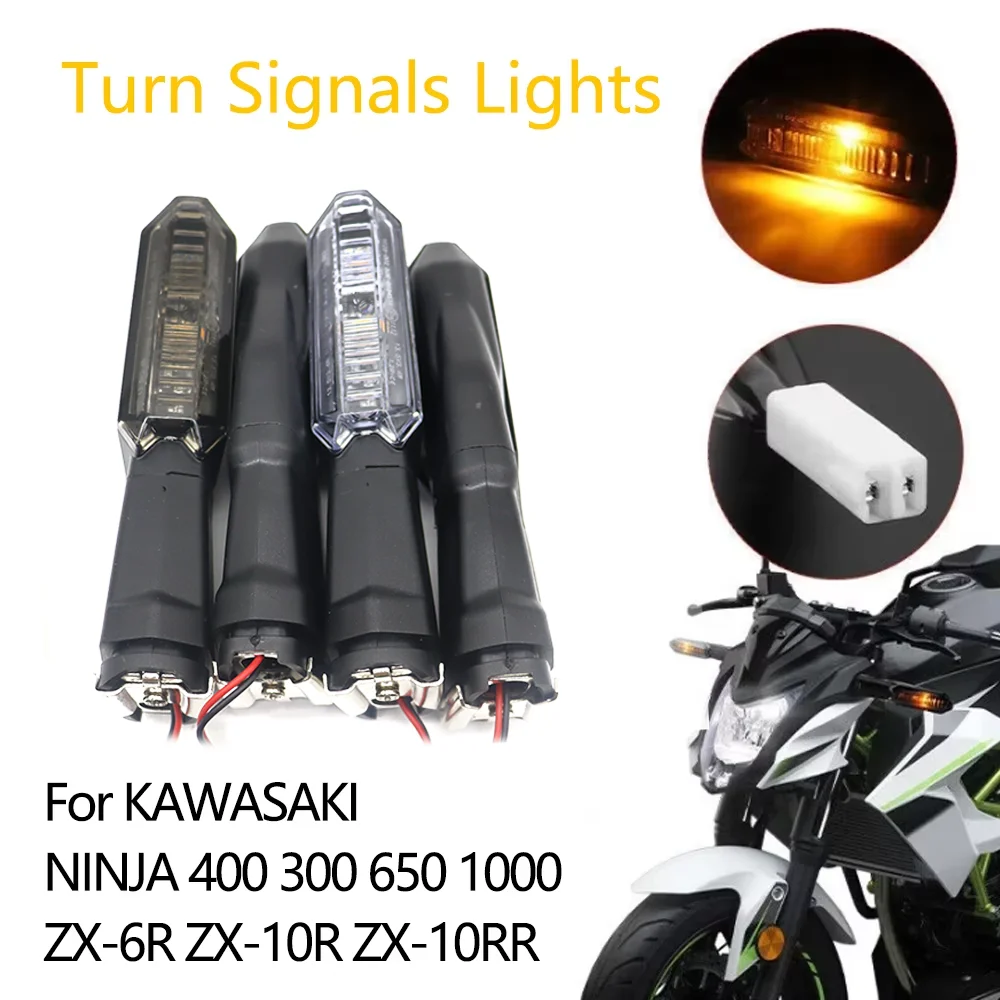 

For KAWASAKI NINJA400 NINJA 400 300 650 1000 ZX-6R ZX-10R ZX10RR ZX 6R 10R 10RR Motorcycle LED Front Rear Turn Signals Lights