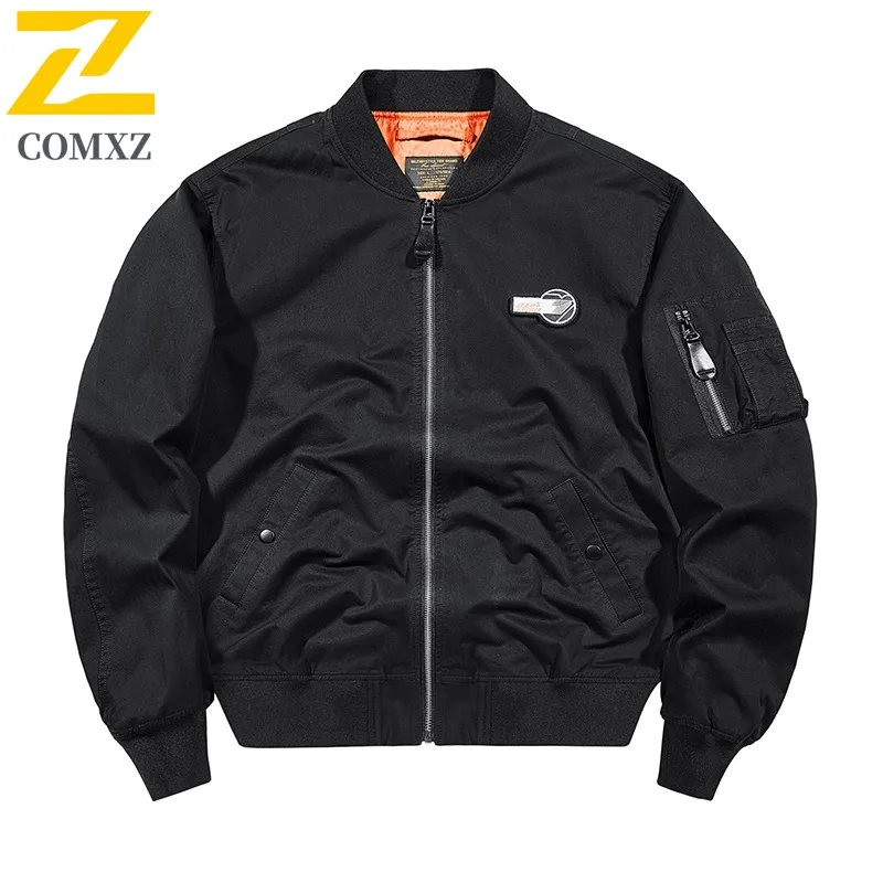

COMXZ Высококачественная прочная мужская куртка с бейсбольным воротником, легкое пальто для езды на велосипеде, повседневная ветрозащитная осенняя одежда для путешествий
