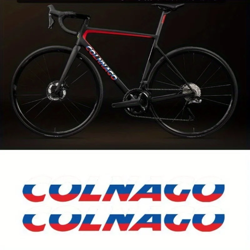 قطعتان من ملصقات الشعار الرائعة "COLNAGO"، مثالية لمكونات الدراجة وأغطية الكمبيوتر المحمول وأسطح الخوذة لإظهار روح ركوب الدراجات