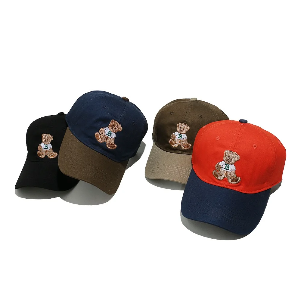 حار بيع للجنسين قبعة بيسبول صغيرة مع جميل الدب التطريز الرياضة في الهواء الطلق أبي قبعة قابل للتعديل للرجال والنساء