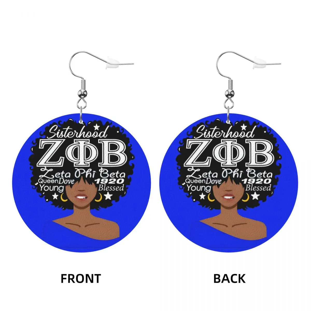 Anting Kulit Bentuk Tetesan Air Mata Custom Zeta Phi Beta ZOB untuk Wanita, Anting Kulit Fashion Ringan untuk Pesta dan Liburan