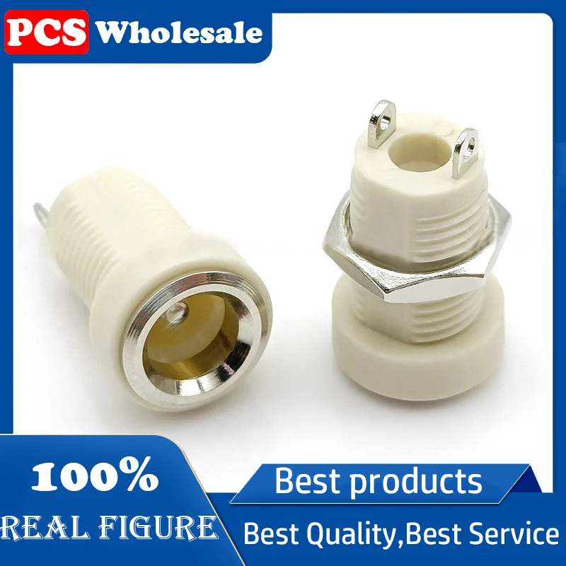 The DC power socket DC-022B has an 8MM opening, a white extended female socket of 5.5X2.1, and a total DC socket length of 15MM
