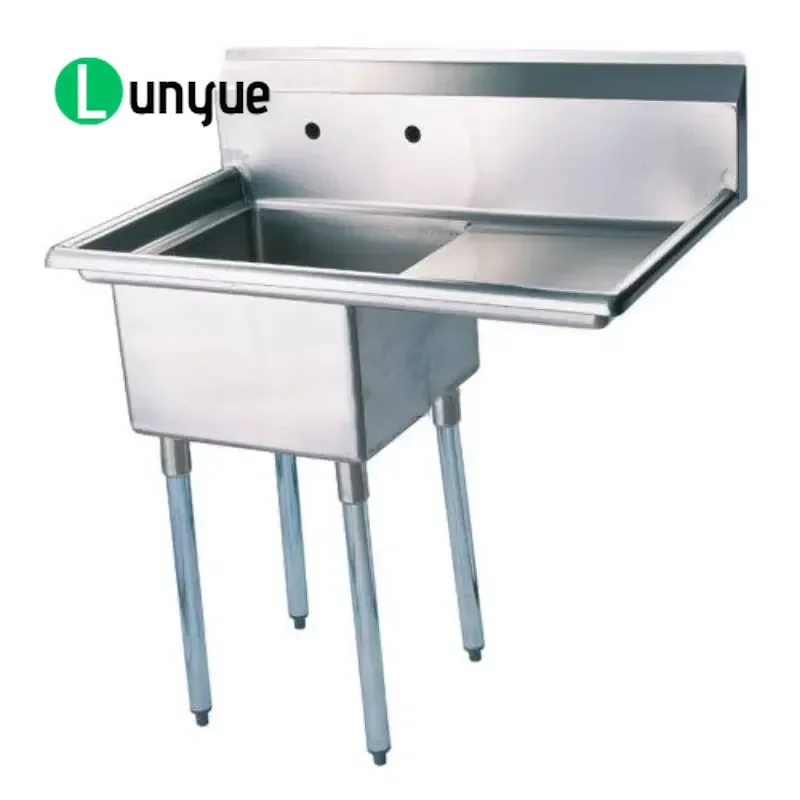 304 Stainless Steel American Single Slot Freestanding Commercial Kitchen Sink for Hotels and Restaurants Durable Heavy Duty
