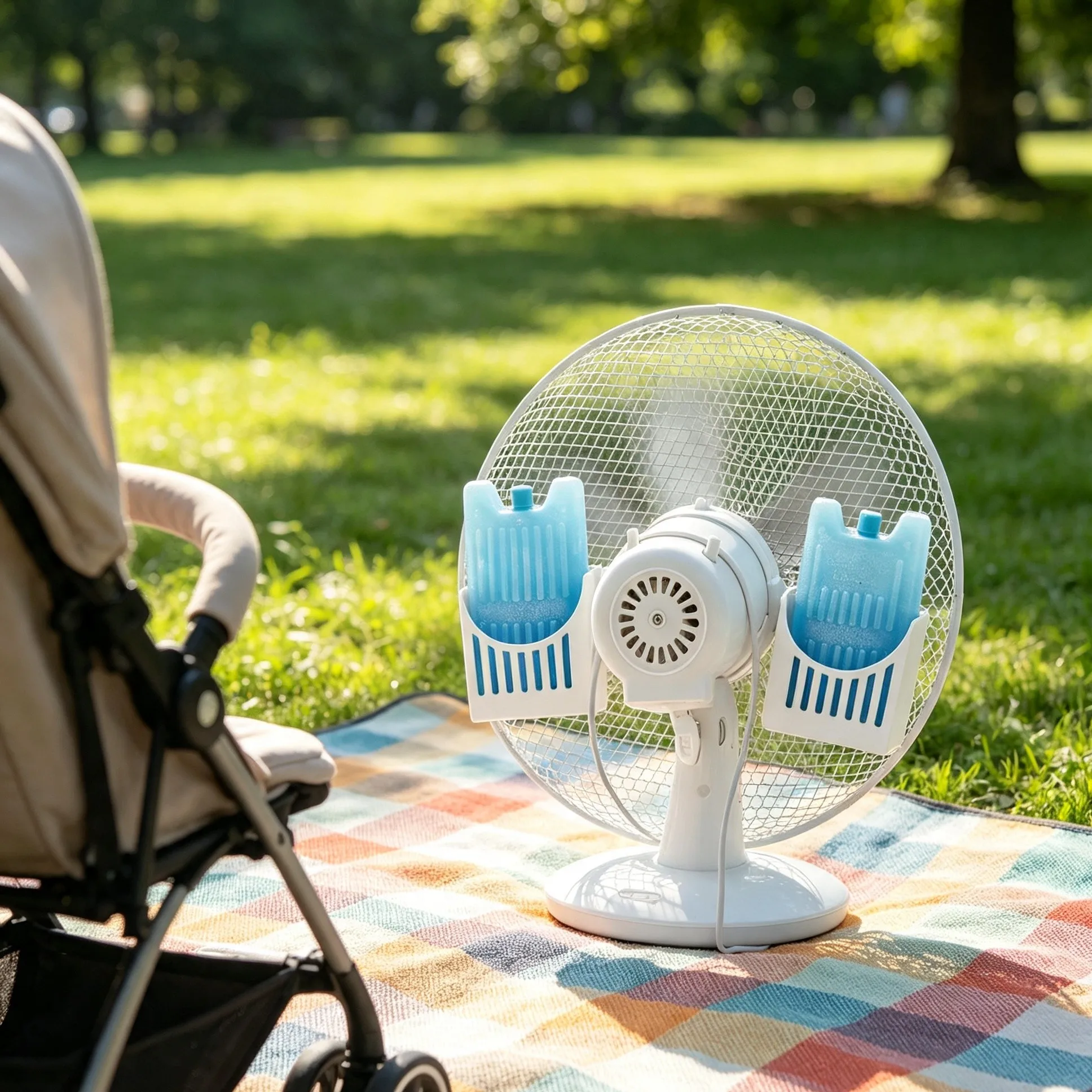 3D Printed Fan Ice Pack Holder Kit- 2 Holders+ 1 Hook, Holds 2 Ice Packs, Summer Cooling Accessory for Stand Fan