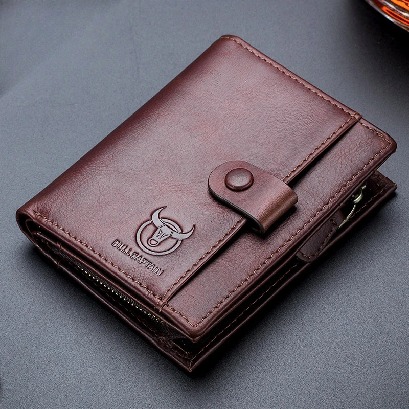 

Men's leather wallet short vertical multi-functional separation with change clip Business casual coin bag storage wallet