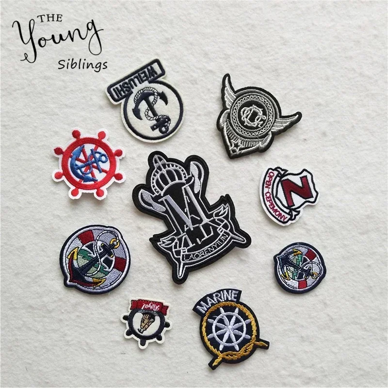 Exquisite embroidery patches boat rudder iron on patch badges for Clothes Bag Phone thermo-stickers Scrapbooking DIY Accessories