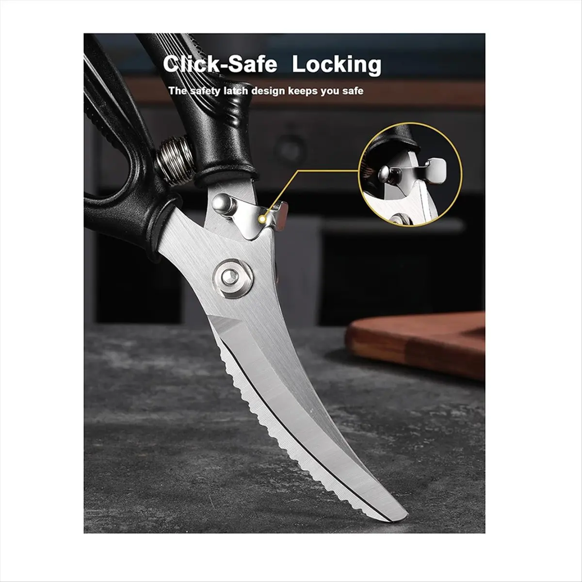 مقصات الدواجن ETRT، مقصات المطبخ مع زنبرك محملة، مقص الدواجن شديد التحمل للحوم والدجاج والتركيا ومقبض مضاد للانزلاق