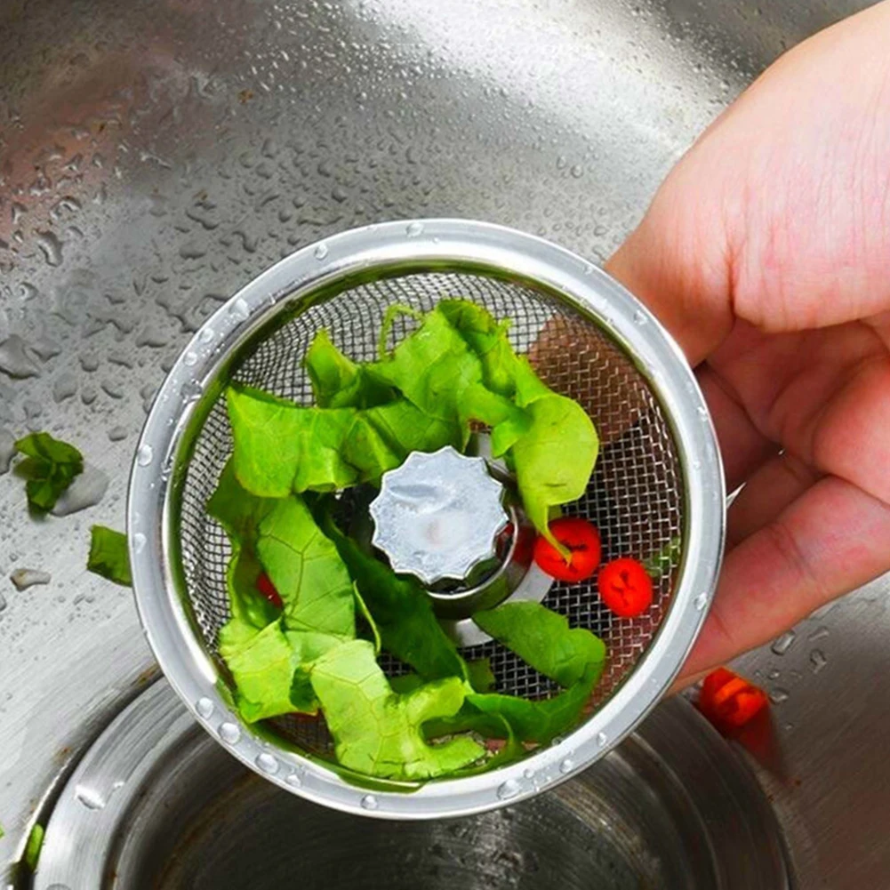 Kitchen Sink Stainless Steel Basket Strainer With Rubber Stopper Upgraded Colander For Sink Drain For Kitchen Toilet