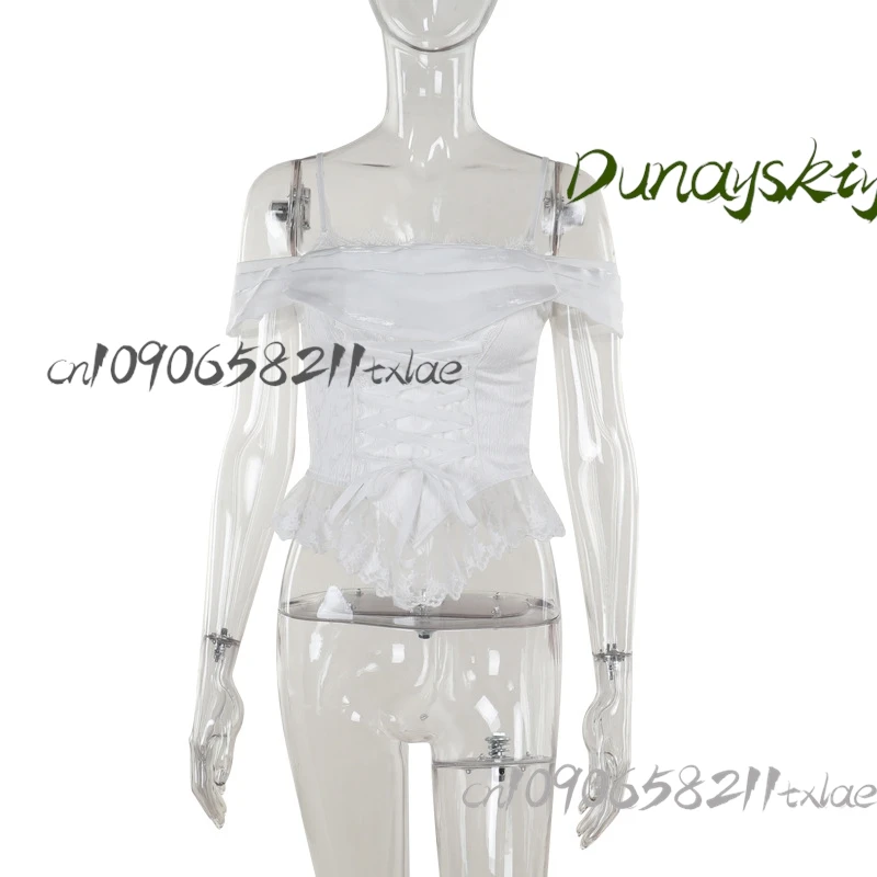 คริสต์มาสลูกไม้ชุดนางเงือกชุด Y2K ปิดไหล่สายโซ่ด้านบนและกระโปรง Fishtail Gothic ปาร์ตี้ฮาโลวีนสวมใส่ทุกวันหรูหรา