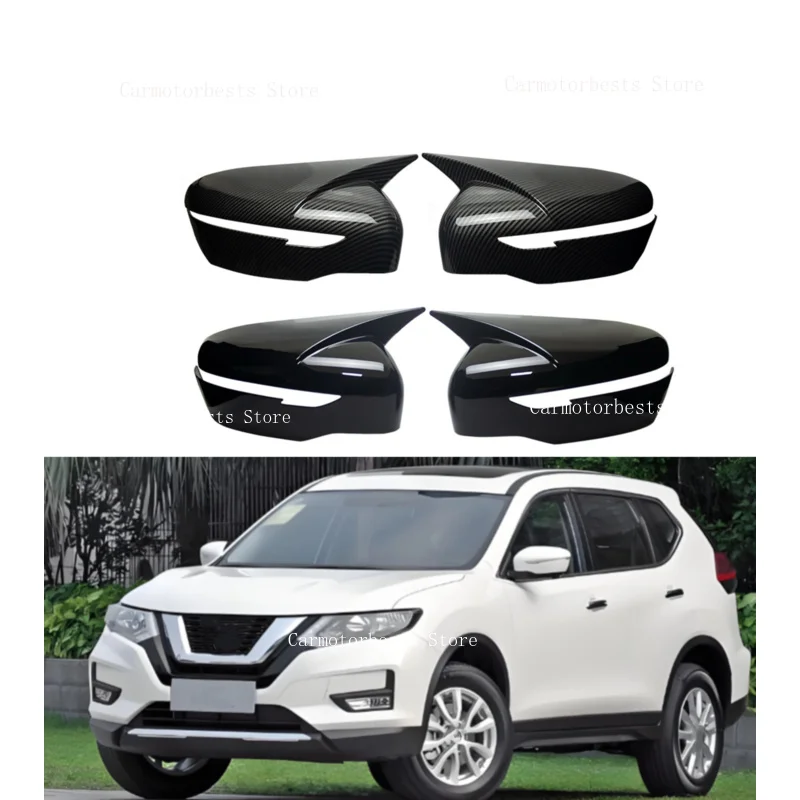 Car  Rearview Side Mirror Cover Fit For Nissan Qashqai 2 J11 X-Trail Rogue Pathfinder 2015-2020  Wing Cap Rear View Case Trim
