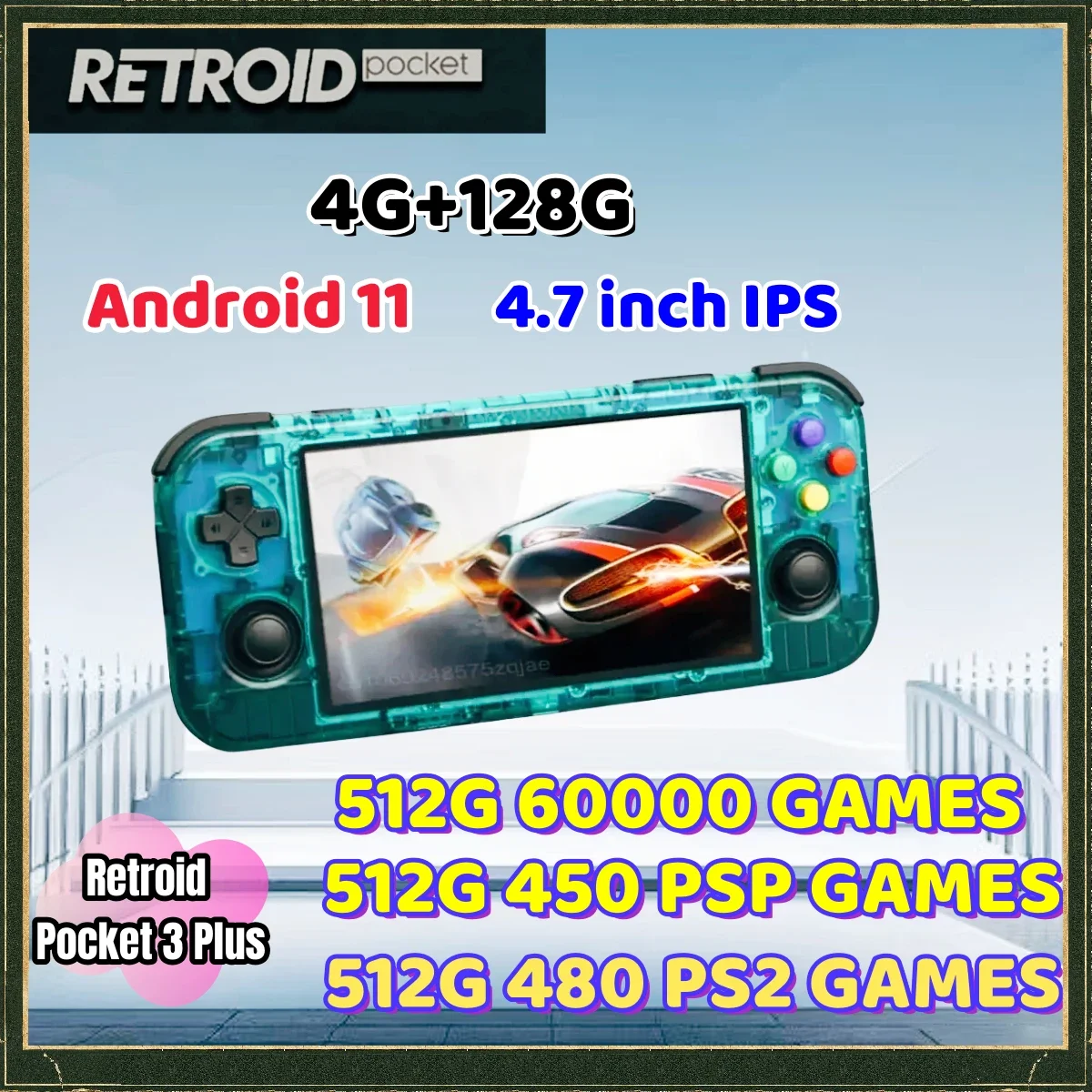 Retroid Pocket 3 Plus Oficjalny sklep podręczny 4,7-calowa gra wideo RP3+ Android 11 HDMI HD PS2 przenośna konsola 512G PSP 3ds PS