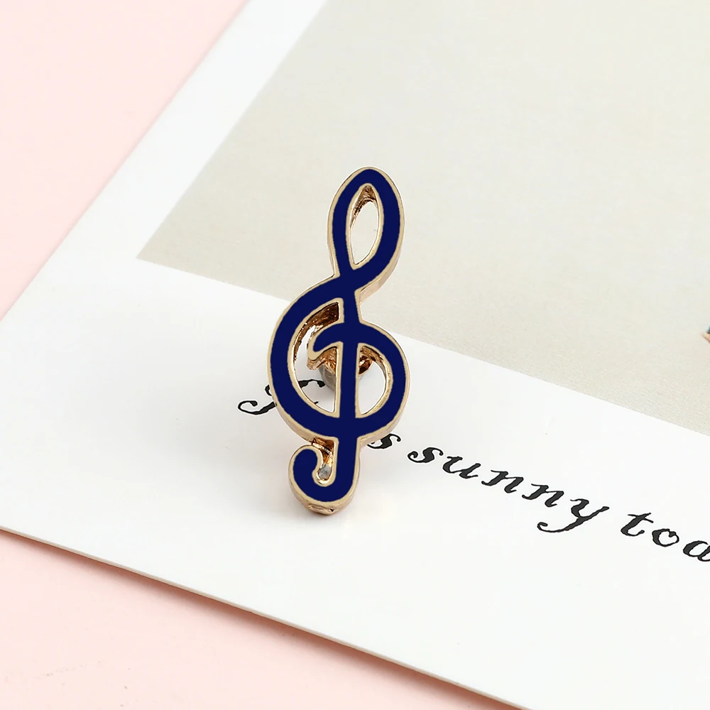 2 Pcs/set Creative Cartoon Musical Note Enamel Brooches Pins Fashion Metal Badges Clothes Decoration Music Brooch High Quality