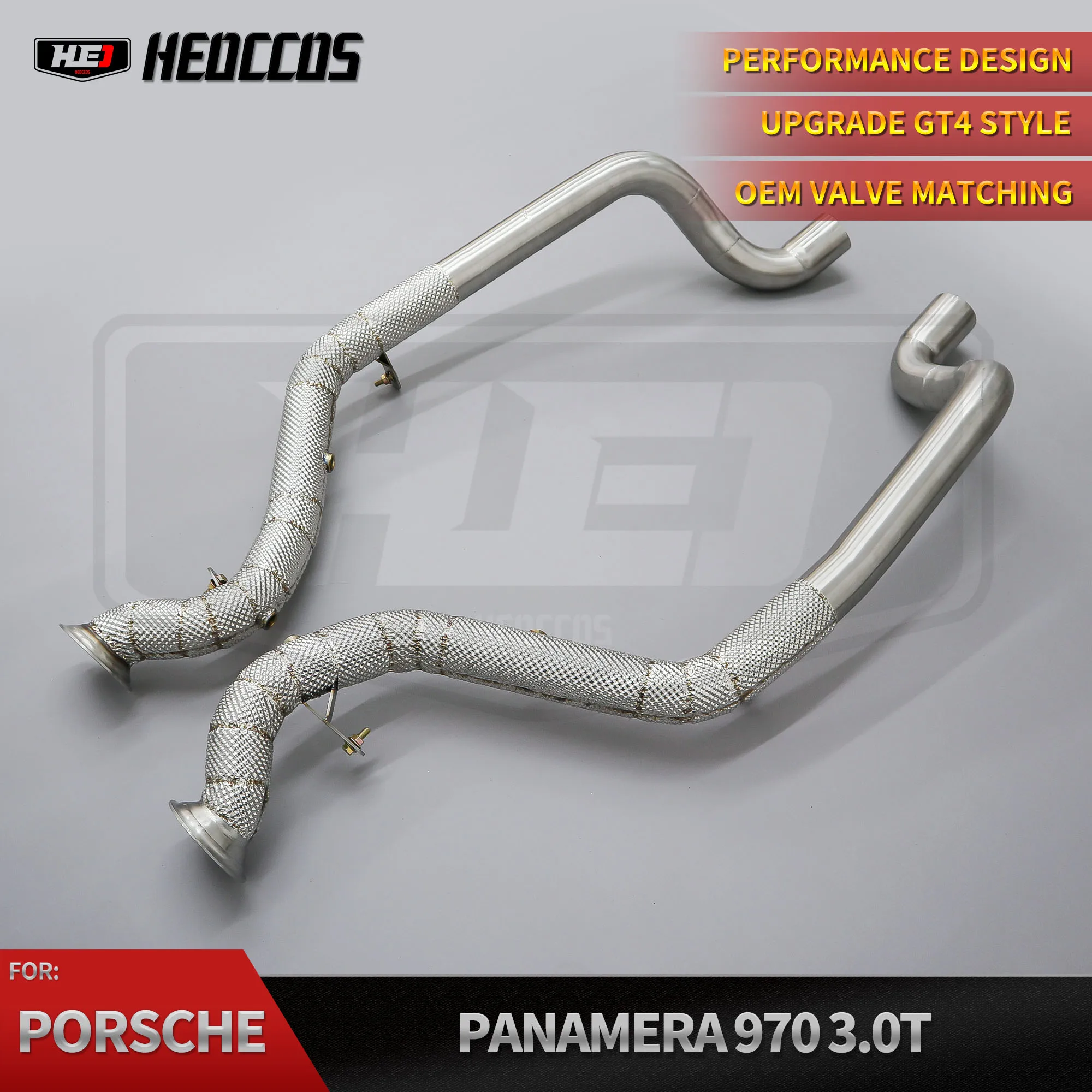 

HEO Premium Quality Custom SS304 Cat-Back Downpipe with Heatshield For Porsche Panamera 970.2 3.0T Stainless Steel Exhaust Pipes