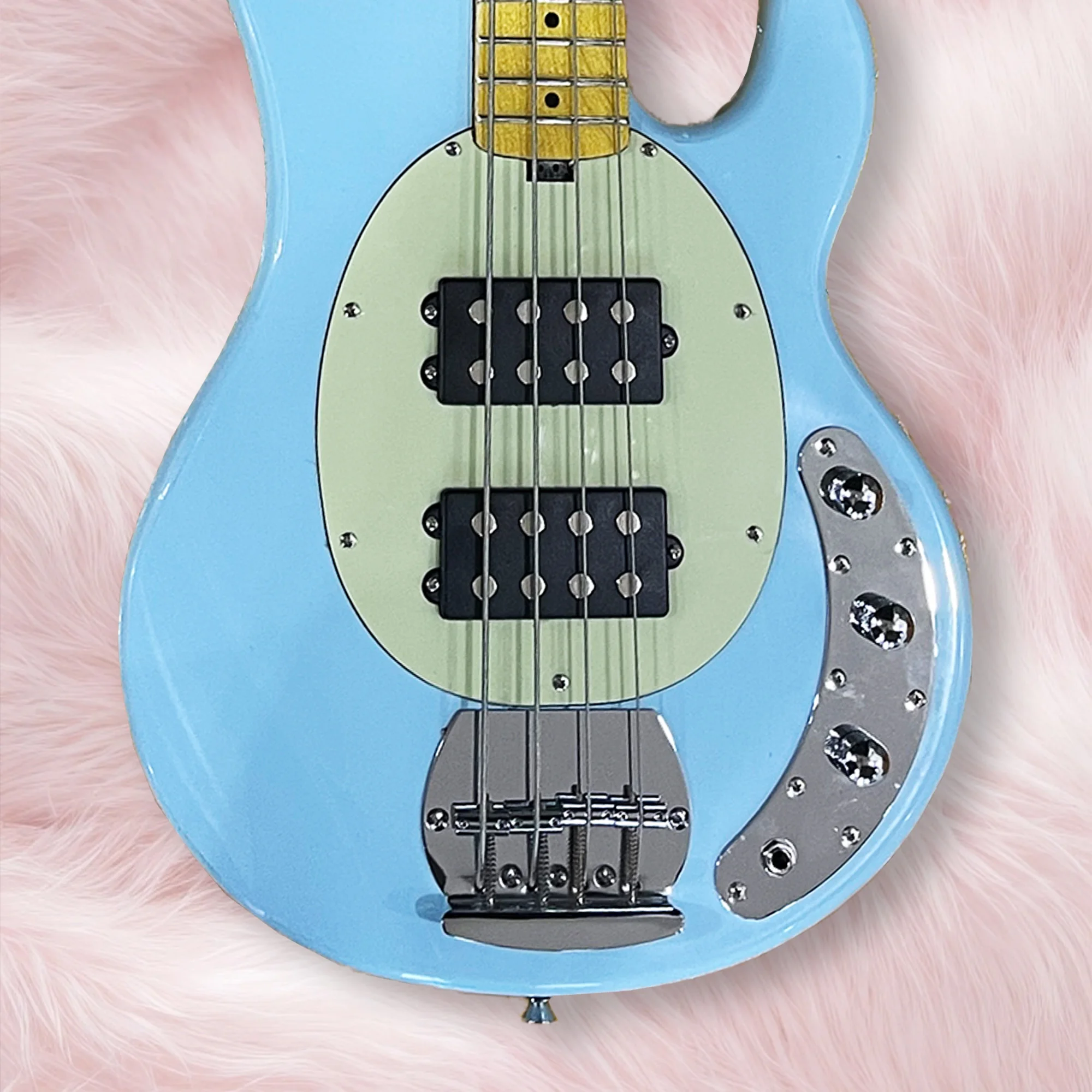 High Quality Musicman Sting Ray 4 Strings Light blue Color Electric Bass Guitar