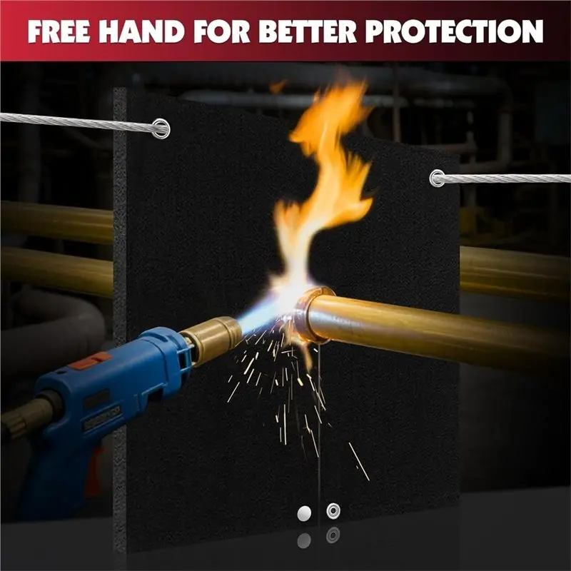 For Torch Flame Protection Heat Shield 5Mm 2 Packs Brazing Fireproof Welding Blanket HVAC Tools-[kiri-XK]