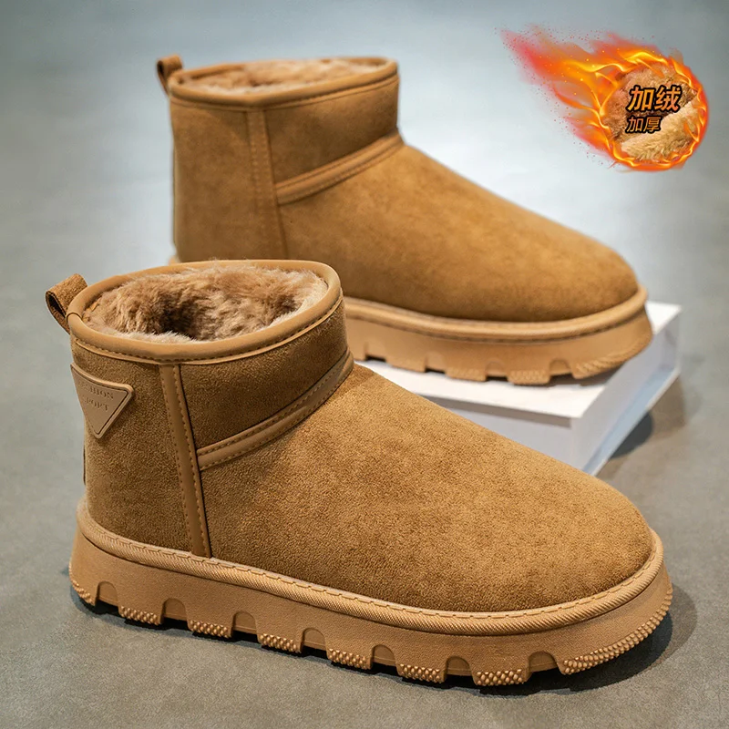 

Men’s 2025 Insulated Snow Boots, Faux Fur Lined & Anti-Skid, Perfect for Veterans Day & Skiing or Snowboarding