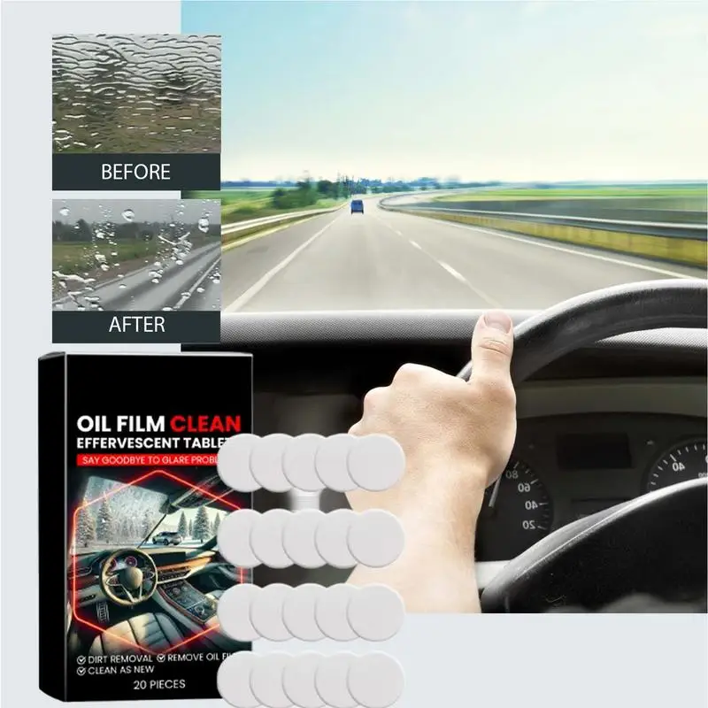 Car Windshield Cleaner Auto Glass Cleaner Wiper Fluid Tablets Car Care Solid Effervescent Tablets Washer Fluid Concentrate For