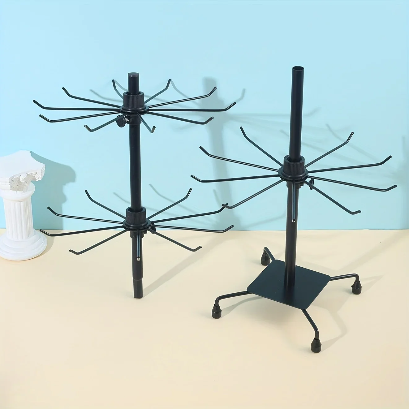 Simple 3-Layer Rotating Metal Jewelry Rack For Necklaces Earrings Rings Storage, Women\'s Gifts