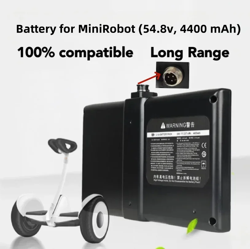 MiniRobot Akku (54 V 63 V, 4400 mAh), 3-poliger Akku, Elektroroller, Balance-Auto-Akku, BMS