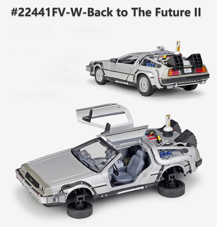 WELLY 1:24 Diecast modello di auto in lega DMC-12 delorean ritorno al futuro macchina del tempo auto giocattolo in metallo per la collezione regalo