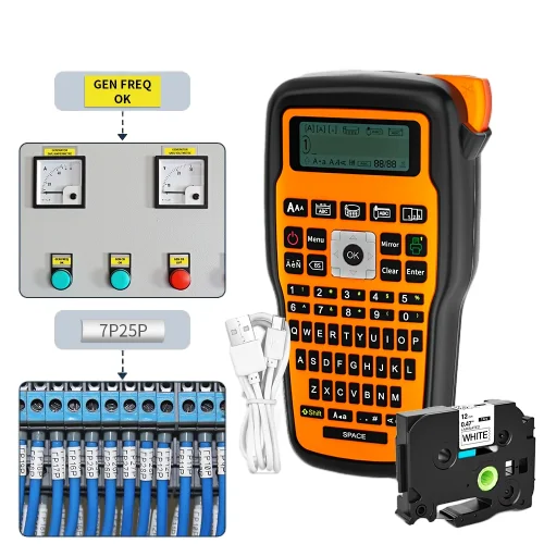 

E1000 PRO Adhesive Sticker Printer Portable Ribbon Printer Support 6-12mm Label Tape Cable Label Maker for Cables/Storage