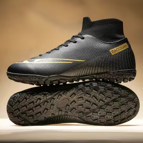 High-top soccer boots broken nails TF and spikes FG, 2 colors to choose from unisex styles professional breathable football