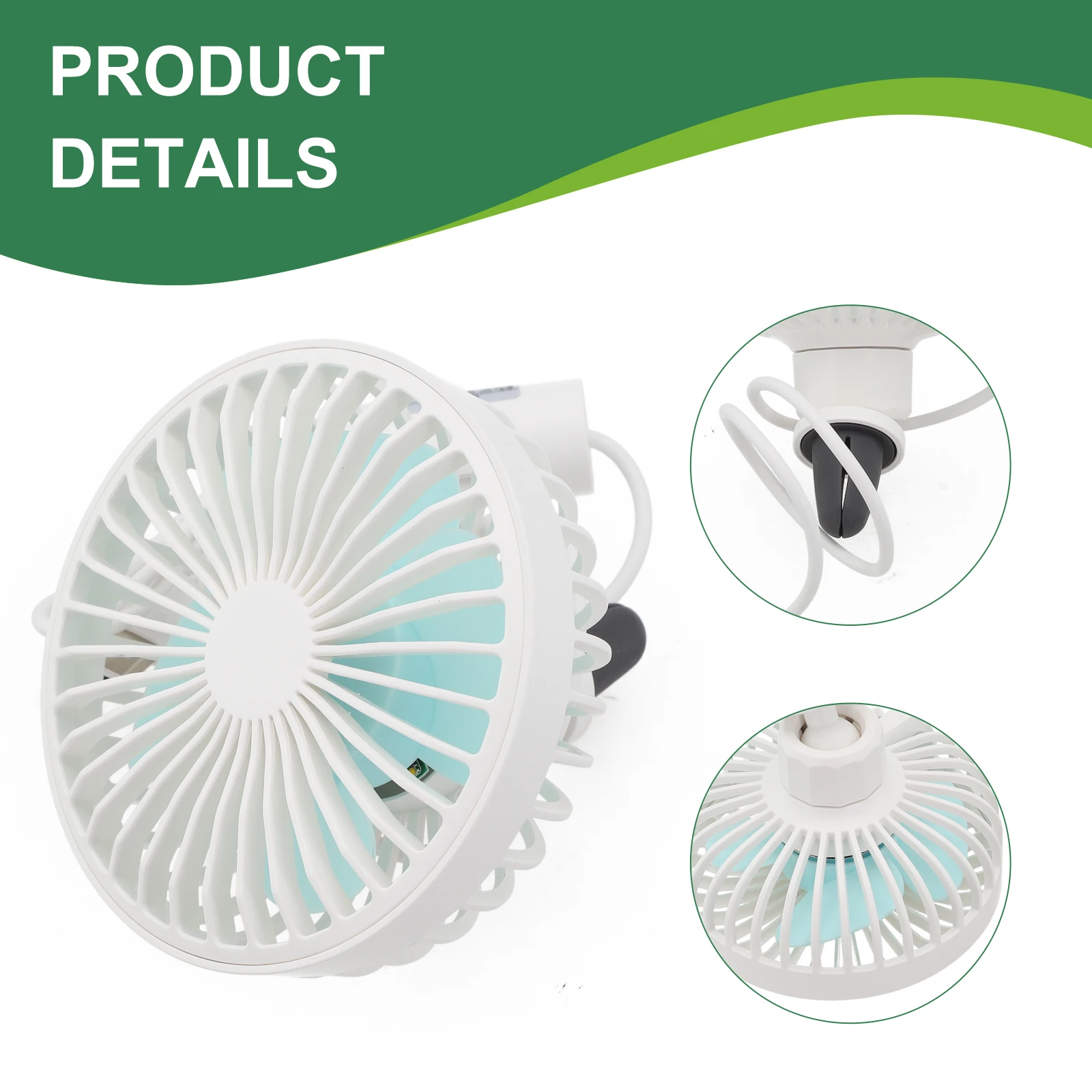 

Car Accessories Car Fan Car 11*11*11cm 360° Rotating 5V ABS+PC Car Fan Clip Fan For Car Truck For SUV RV USB Fan