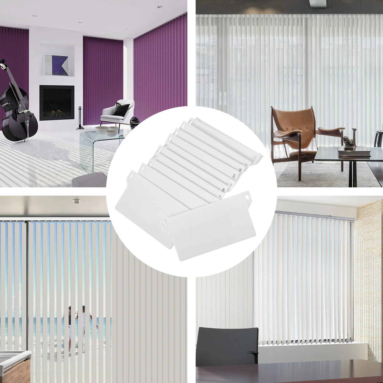 

12pcs Vertical Blind Bottom Plate Replacement for 89mm Blinds Plastic Cord Weight Heavy Duty Roller Blind Accessories Window
