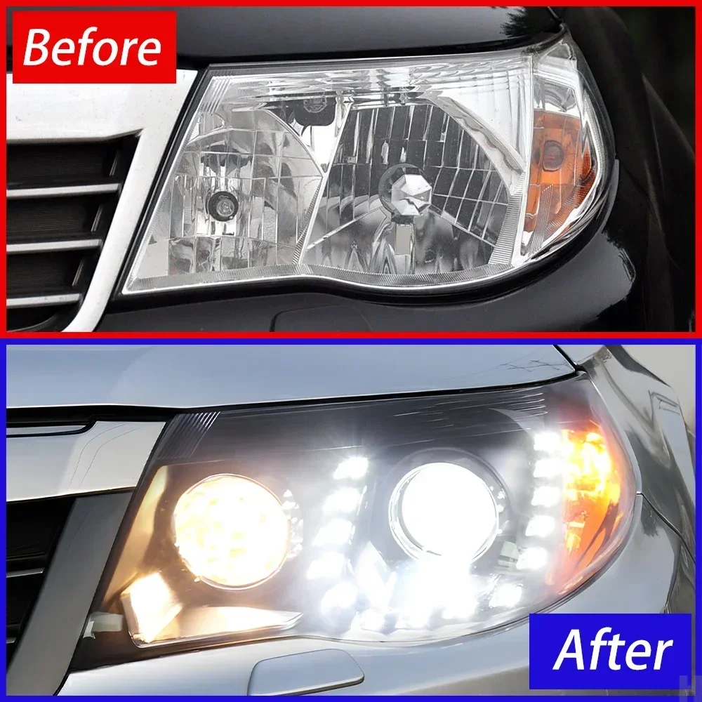 عالية الجودة ترقية مصابيح أمامية للسيارة لسوبارو فورستر 2008-2012 LED السيارات المصابيح الأمامية الجمعية DRL العارض عدسة الملحقات