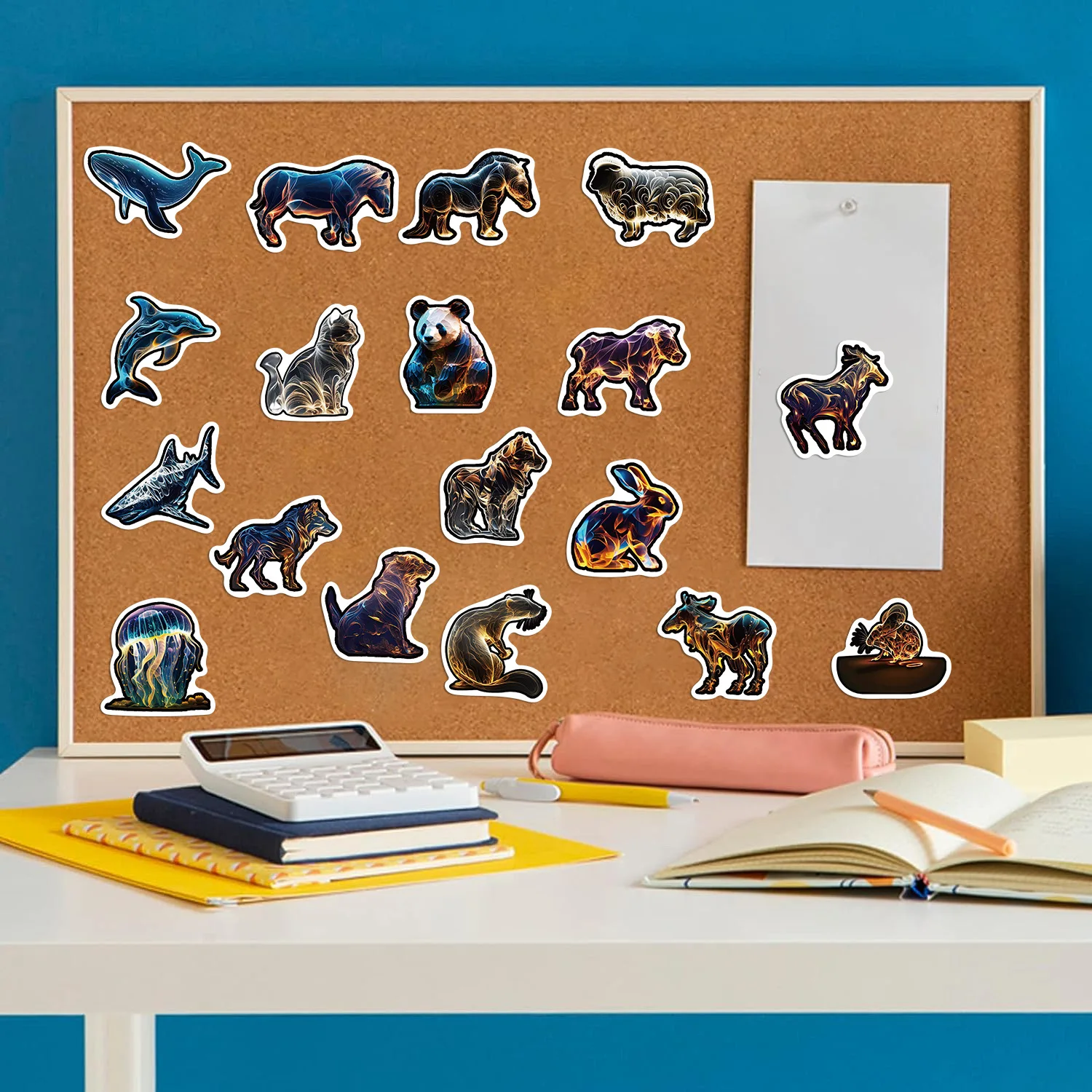 50/100PCS Semi transparent Abstract Illustration Graffiti Stickers Guitar Notebook Luggage DIY Waterproof Stickers