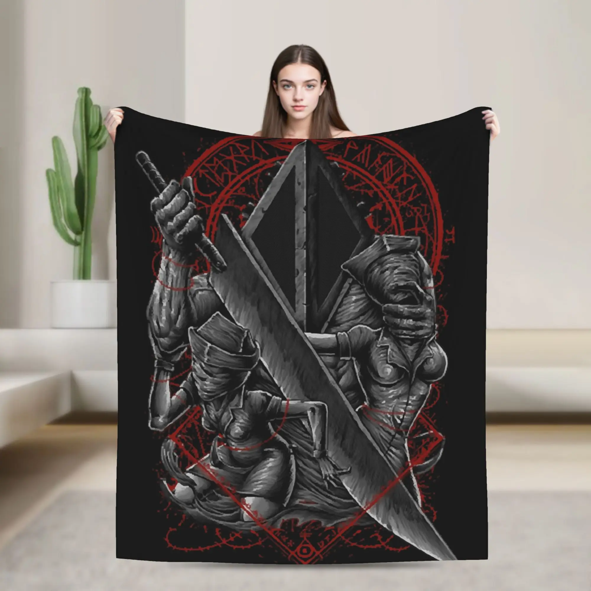 Pyramid head Silent Hill 2 Soft Warm Blanket  Travel Office Throw Blanket Fluffy Living Room Flannel Bedspread Sofa Bed Cover
