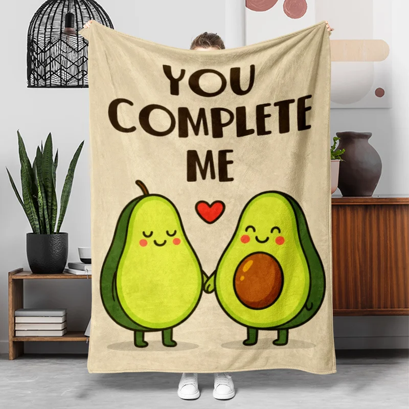 1pc Avocado Pattern Flannel Blanket, Lightweight Soft Throw, Gift Blanket for Family And Friends. Mother'S Day, Father'S Day Gif