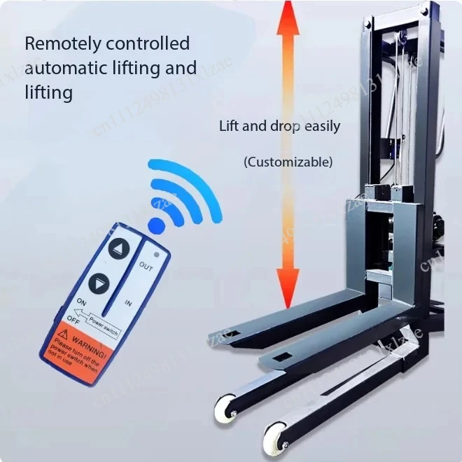 Mini Electric Stacker 300kg - Portable Lithium Forklift, Small Cargo Elevator Lift Truck & Stacker Crane