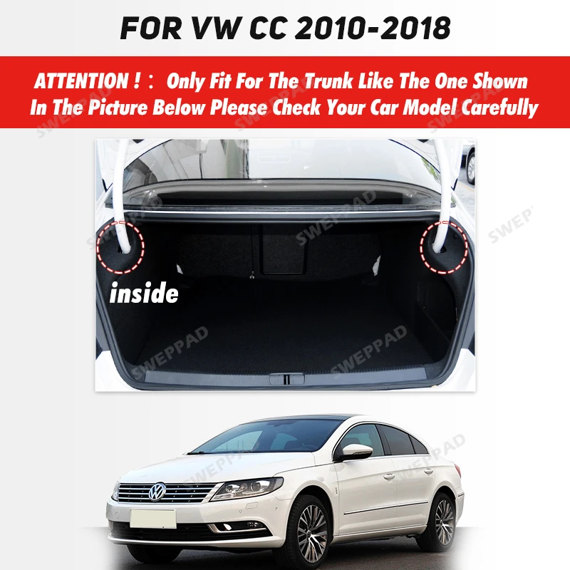 Cargo Liner For Volkswagen VW CC 2010-2018 17 Car Trunk Mats Carpet With Backrest Protectors Cargo Mats Accessories Waterproof