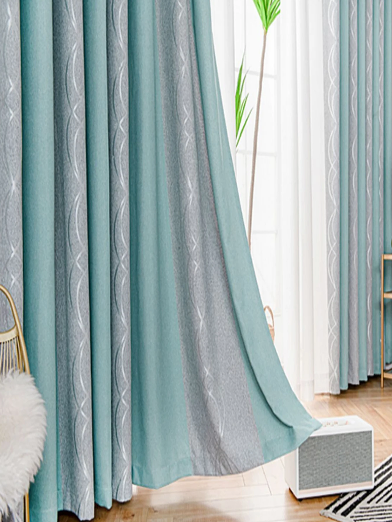 

Curtains Bedroom Shading Warm Stripes High-End Cotton And Linen